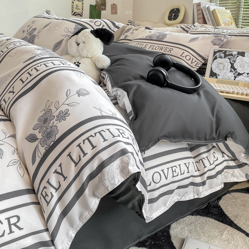 KTX-775827 Washed Cotton Plant and Flower Bed Quilt Cover – Available in Multiple Sizes