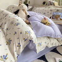 HKM-775827 Washed Cotton Plant and Flower Bed Quilt Cover – Available in Multiple Sizes
