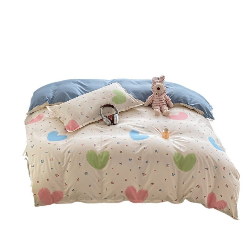 KTX-775827 Washed Cotton Plant and Flower Bed Quilt Cover – Available in Multiple Sizes