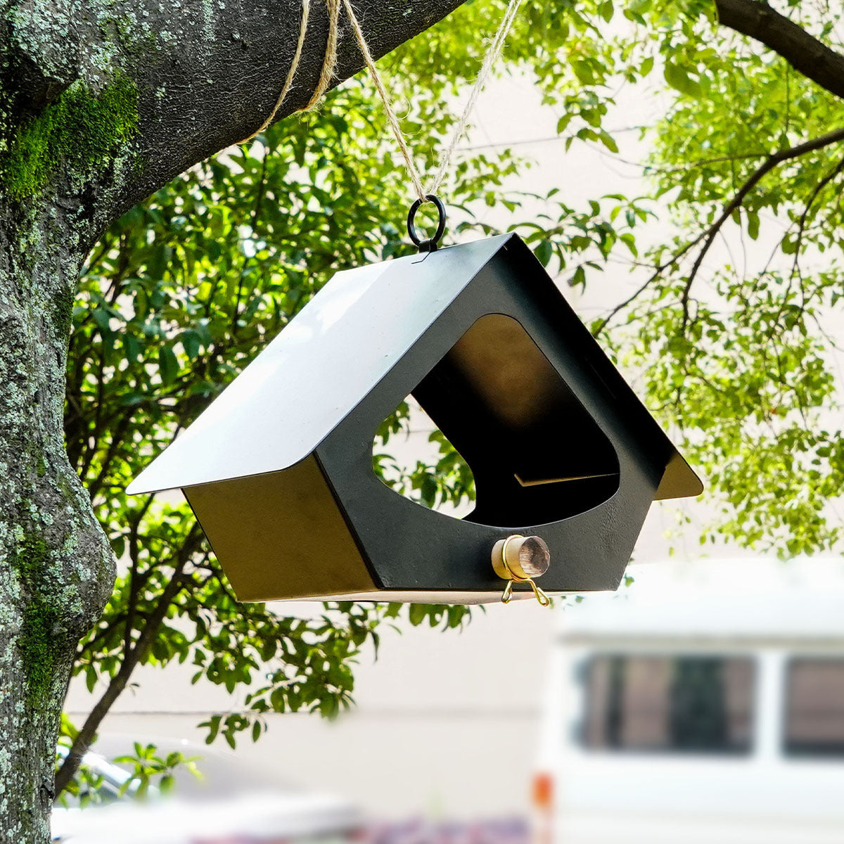 HKM-775955 Simple Iron Bird Nest for Outdoor Courtyard Decoration - Anti-Rain Design