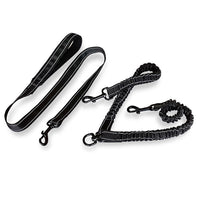 HKM-776019 Durable Black Polyester Dog Leash with Zinc Alloy Clips - 50cm & 100cm Lengths