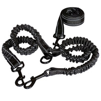 HKM-776019 Durable Black Polyester Dog Leash with Zinc Alloy Clips - 50cm & 100cm Lengths