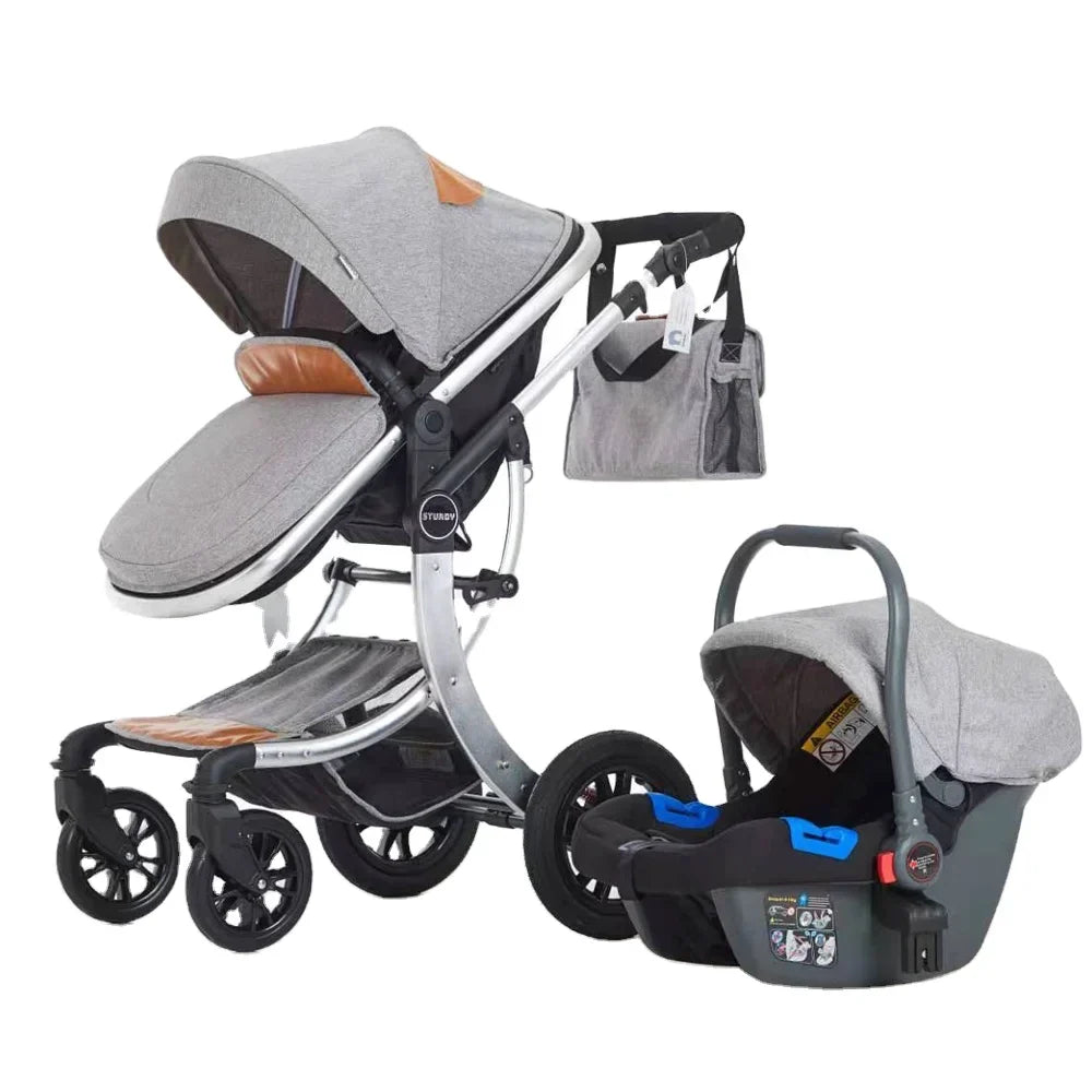 KTX-776211 3-in-1 Convertible Baby Stroller with 360-Degree Rotate Function for Newborns