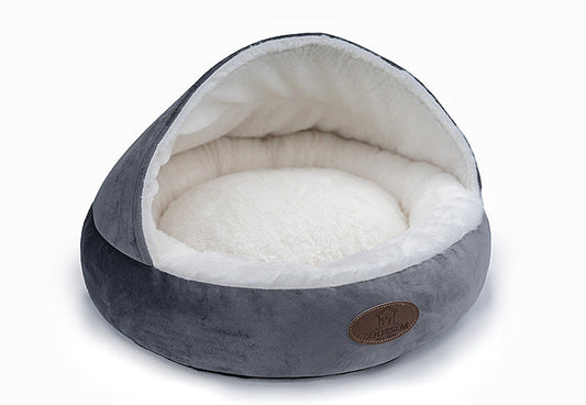 HKM-776211 Cozy Winter Pet Nest for Small to Large Dogs and Cats - Soft and Hard Top Options