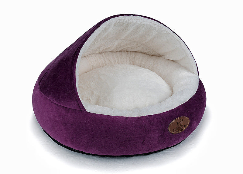 HKM-776211 Cozy Winter Pet Nest for Small to Large Dogs and Cats - Soft and Hard Top Options