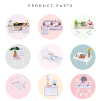 HKM-776275 Mini Wooden 3D Puzzle Dollhouse Kit with Furniture for Kids Ages 5-7