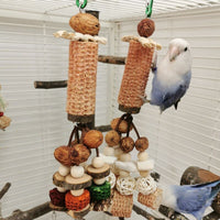 HKM-776275 Peony Parrot Cuttlebone and Corncob Vine Ball String Toy Set for Small to Medium Birds
