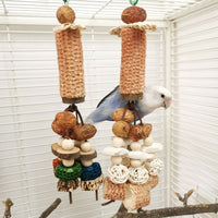 HKM-776275 Peony Parrot Cuttlebone and Corncob Vine Ball String Toy Set for Small to Medium Birds