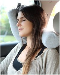 HKM-776339 Adjustable Memory Foam U-Shaped Travel Pillow for Neck, Chin, and Lumbar Support, Grey