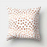 HKM-776467 Cartoon Pattern Rose Gold Powder Peach Skin Fabric Pillow Cushion Cover 45x45cm