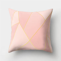 HKM-776467 Cartoon Pattern Rose Gold Powder Peach Skin Fabric Pillow Cushion Cover 45x45cm