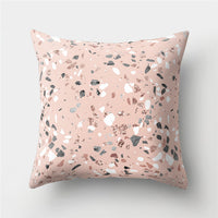HKM-776467 Cartoon Pattern Rose Gold Powder Peach Skin Fabric Pillow Cushion Cover 45x45cm