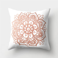 HKM-776467 Cartoon Pattern Rose Gold Powder Peach Skin Fabric Pillow Cushion Cover 45x45cm