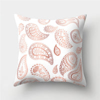 HKM-776467 Cartoon Pattern Rose Gold Powder Peach Skin Fabric Pillow Cushion Cover 45x45cm