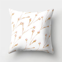 HKM-776467 Cartoon Pattern Rose Gold Powder Peach Skin Fabric Pillow Cushion Cover 45x45cm