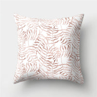 HKM-776467 Cartoon Pattern Rose Gold Powder Peach Skin Fabric Pillow Cushion Cover 45x45cm