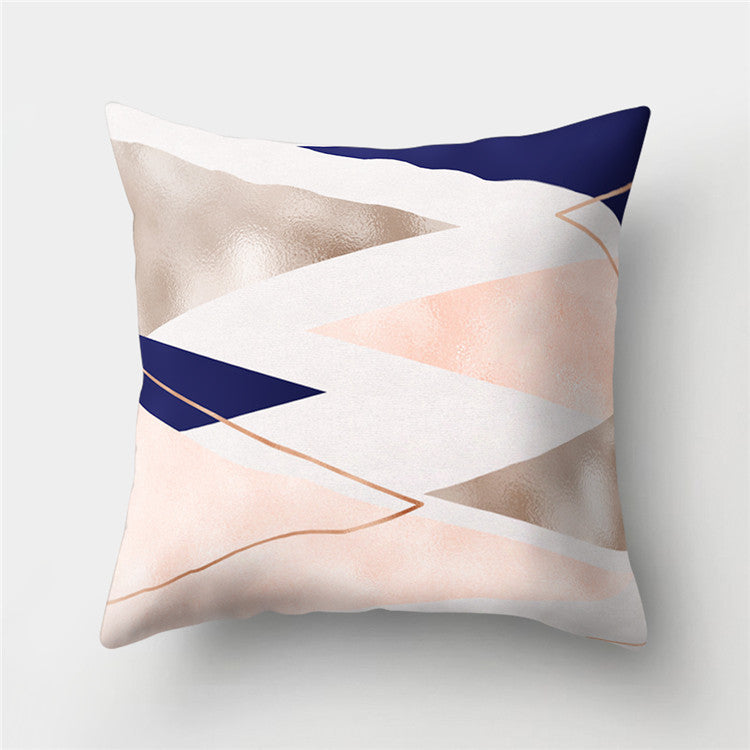 HKM-776467 Cartoon Pattern Rose Gold Powder Peach Skin Fabric Pillow Cushion Cover 45x45cm
