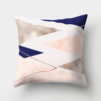 HKM-776467 Cartoon Pattern Rose Gold Powder Peach Skin Fabric Pillow Cushion Cover 45x45cm