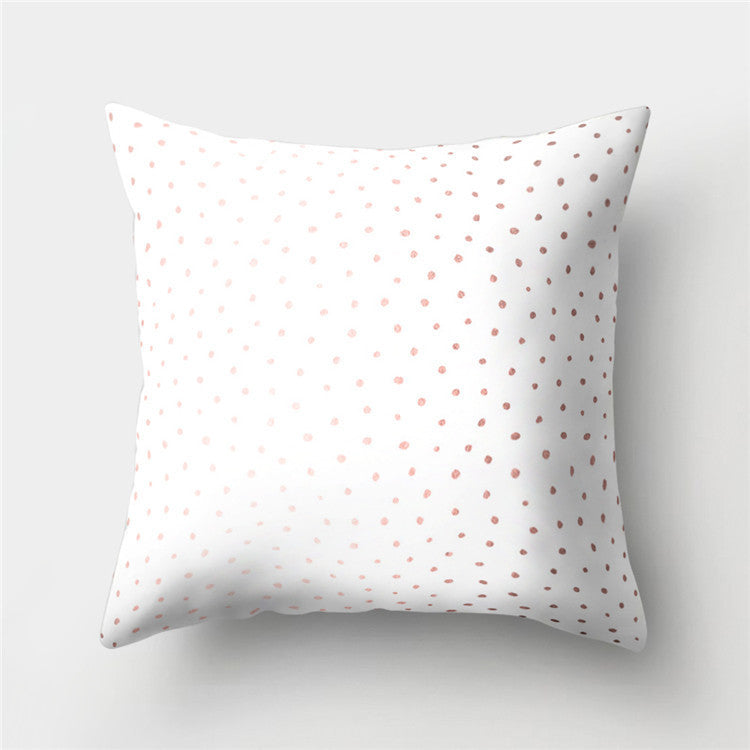 HKM-776467 Cartoon Pattern Rose Gold Powder Peach Skin Fabric Pillow Cushion Cover 45x45cm