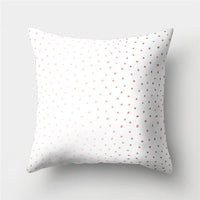 HKM-776467 Cartoon Pattern Rose Gold Powder Peach Skin Fabric Pillow Cushion Cover 45x45cm