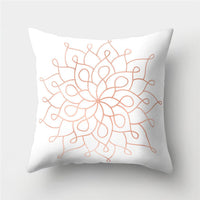 HKM-776467 Cartoon Pattern Rose Gold Powder Peach Skin Fabric Pillow Cushion Cover 45x45cm