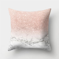 HKM-776467 Cartoon Pattern Rose Gold Powder Peach Skin Fabric Pillow Cushion Cover 45x45cm
