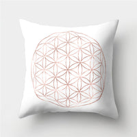 HKM-776467 Cartoon Pattern Rose Gold Powder Peach Skin Fabric Pillow Cushion Cover 45x45cm