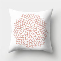 HKM-776467 Cartoon Pattern Rose Gold Powder Peach Skin Fabric Pillow Cushion Cover 45x45cm