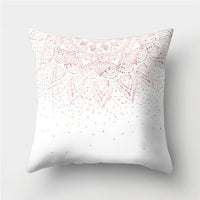 HKM-776467 Cartoon Pattern Rose Gold Powder Peach Skin Fabric Pillow Cushion Cover 45x45cm