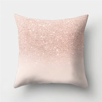 HKM-776467 Cartoon Pattern Rose Gold Powder Peach Skin Fabric Pillow Cushion Cover 45x45cm