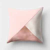 HKM-776467 Cartoon Pattern Rose Gold Powder Peach Skin Fabric Pillow Cushion Cover 45x45cm