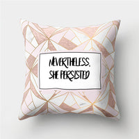 HKM-776467 Cartoon Pattern Rose Gold Powder Peach Skin Fabric Pillow Cushion Cover 45x45cm