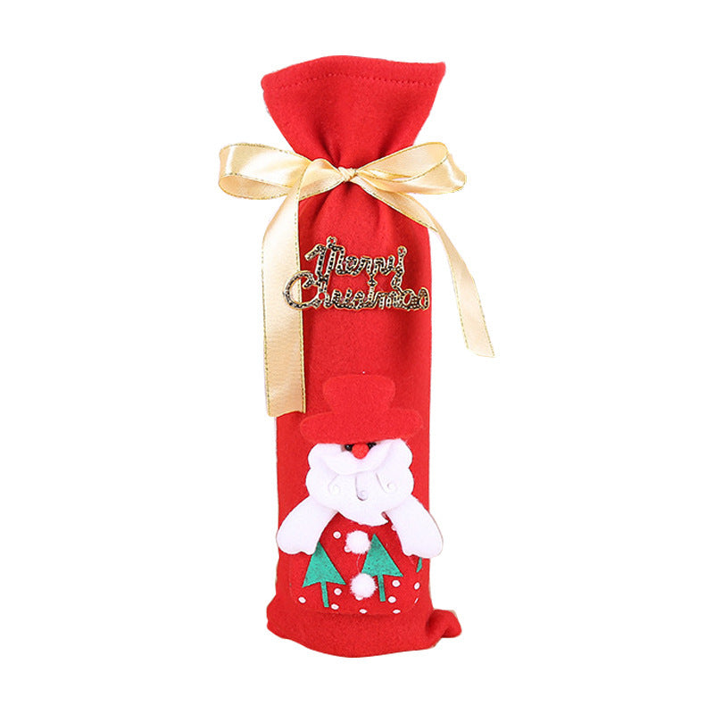 HKM-776467 Cashmere Cloth Wine Bottle Cover with Sponge Padding, 12 x 34 cm