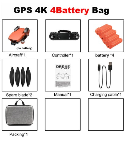 HKM-776531 4K Aerial Camera with Remote Control Plane - Compact and Foldable with Brushless Motor and ESC Lens