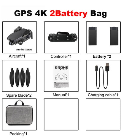 HKM-776531 4K Aerial Camera with Remote Control Plane - Compact and Foldable with Brushless Motor and ESC Lens