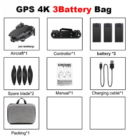 HKM-776531 4K Aerial Camera with Remote Control Plane - Compact and Foldable with Brushless Motor and ESC Lens