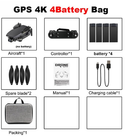 HKM-776531 4K Aerial Camera with Remote Control Plane - Compact and Foldable with Brushless Motor and ESC Lens