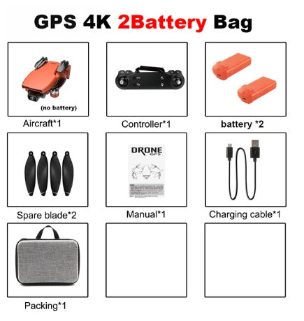 HKM-776531 4K Aerial Camera with Remote Control Plane - Compact and Foldable with Brushless Motor and ESC Lens