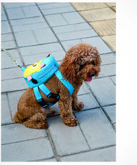 HKM-776531 Four Seasons Cartoon Pet Backpack - Durable Oxford Material - 14" x 6" x 16" - Available in Blue and Orange