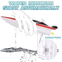 HKM-776595 High-Speed Electric RC Speedboat Toy with 2.4GHz Remote Control, Water Induction Start, Outdoor Fun