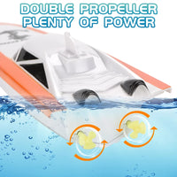 HKM-776595 High-Speed Electric RC Speedboat Toy with 2.4GHz Remote Control, Water Induction Start, Outdoor Fun