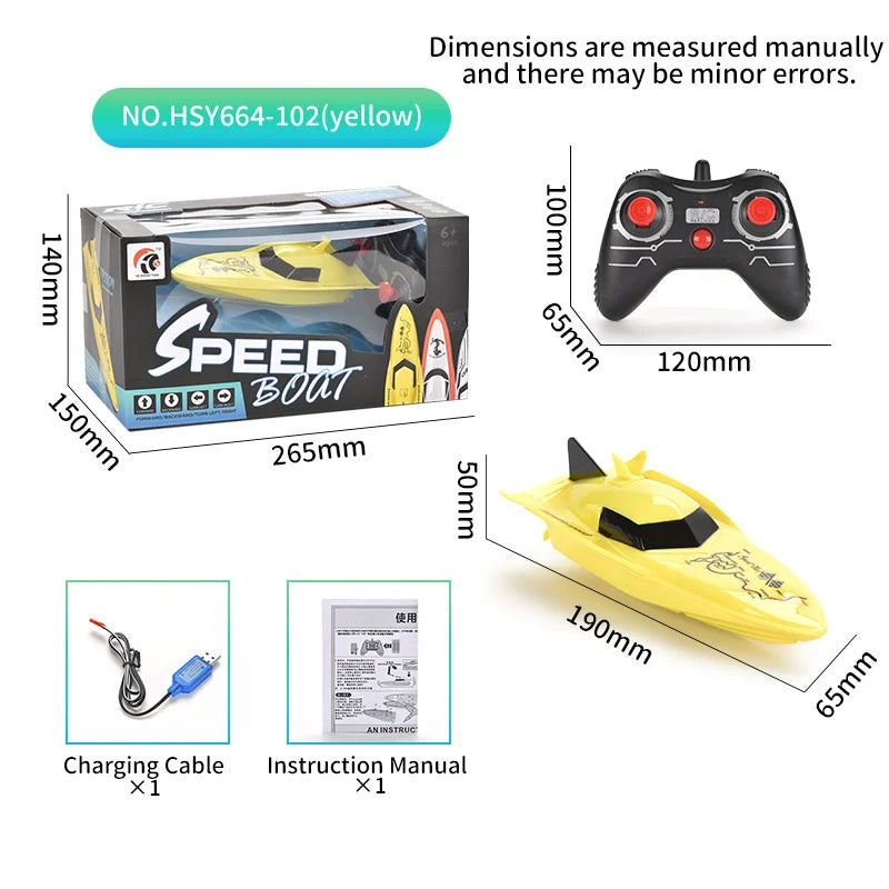 HKM-776595 High-Speed Electric RC Speedboat Toy with 2.4GHz Remote Control, Water Induction Start, Outdoor Fun