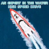 HKM-776595 High-Speed Electric RC Speedboat Toy with 2.4GHz Remote Control, Water Induction Start, Outdoor Fun