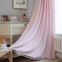 HKM-776723 Black and White Jacquard Pocket Curtain Set with Multi-line Rod Options