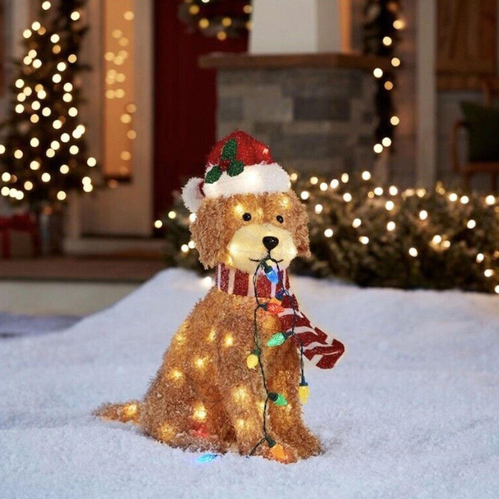 HKM-776787 Acrylic Light Chain Dog Decor for Outdoor Garden Holiday Display, 36x16cm