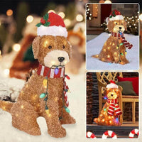 HKM-776787 Acrylic Light Chain Dog Decor for Outdoor Garden Holiday Display, 36x16cm