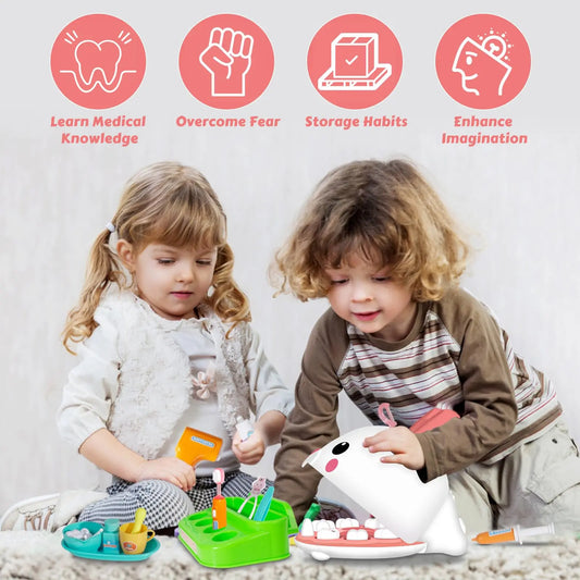 KTX-776851 Pet Dentist Play Set for Kids - 31 Pieces Doctor Pretend Play Toy for Ages 2-13