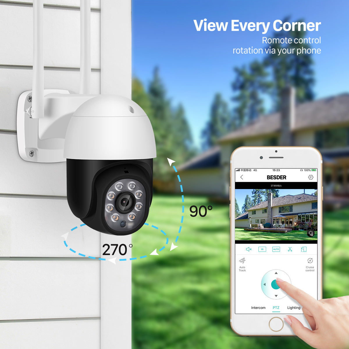 HKM-776851 Wireless 2-Inch Outdoor Surveillance Camera High-Definition Monitoring with 5MP Image Sensor