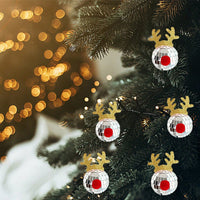 HKM-777299 Disco Mirror Ball Ornaments with Elk Antlers for Holiday Decor and Festive Celebrations