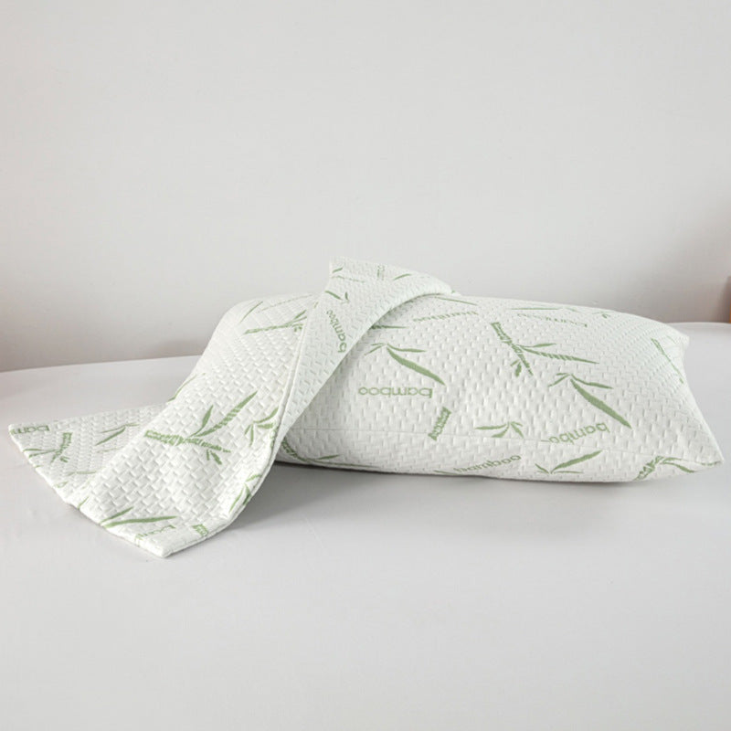 HKM-777299 Green Bamboo Leaf Quilted Air Layer Pillow Inner Cover, 48 x 74cm, 100% Bamboo Fiber